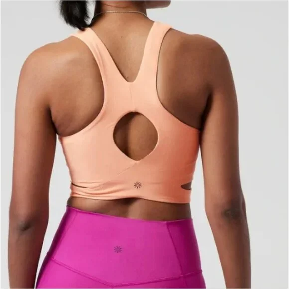 Athleta | Conscious Crop Cut Out Bra In Bright Peach (D-DD cup) - Picture 2 of 12
